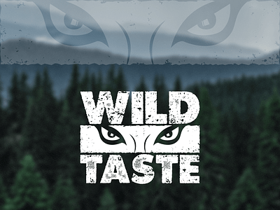 Logo "WILD TASTE" brand branding design eyes food forrest graphic design illustration logo logo design logos logosign logotype package print vector wild wolf