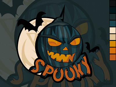 Spooky pumpkin illustration