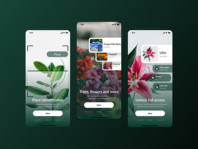 Plant ID Mobile App app design mobile ui