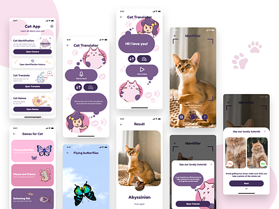 Cat App app design mobile ui ux