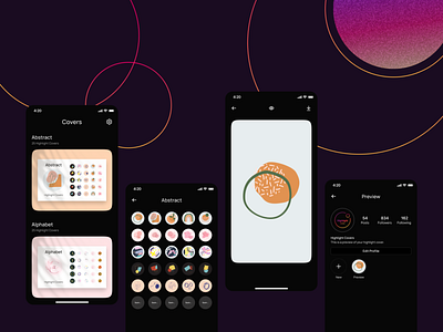 Highlight Covers app design mobile ui