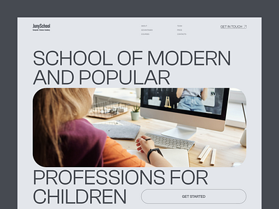 JunySchool | Redesign branding concept course for children design figma illustration interface logo redesign school ui uiux ux web design web site