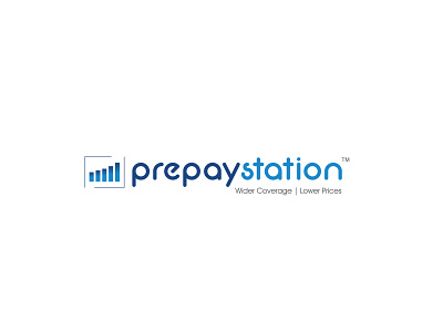 Prepaystation Logo branding design flat icon lettering logo vector