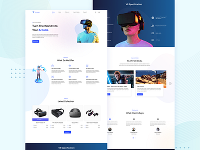 VR Product Landing Page Design landingpagedesign uidesign uiux virtualreality vr websitedesign webuidesign