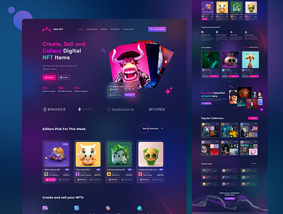 Elite NFT Landing Page Design blockchain cryptocraft landing page metaverse nft nft design nft landing page design nft market nft marketplace nft web trend ui design uiux web design website design