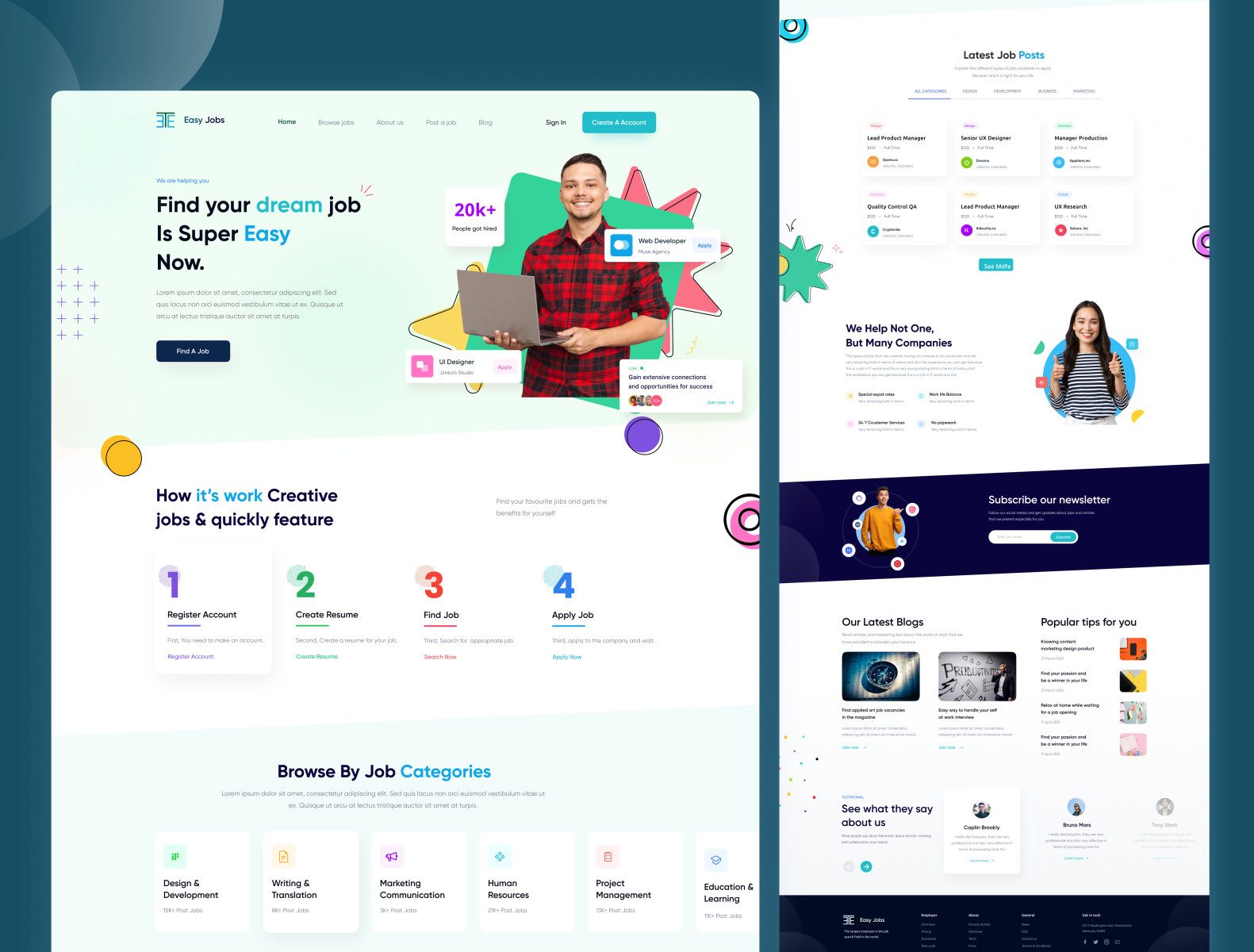 Easy Jobs - Job Finding Landing Page Design by Musfiqur Rahman🎖️ on ...