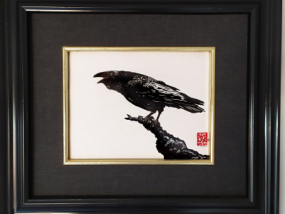 The Crow blackwork crow drawing ink frame illustration ink inking