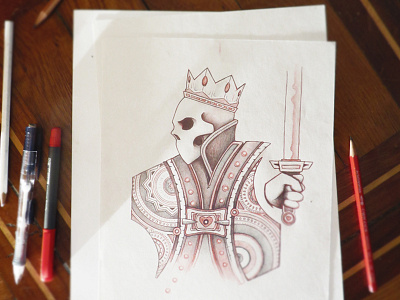 Jack - Skateboard artwork character draw illustration jack king paly cards paper pencil royal sketch skull sword