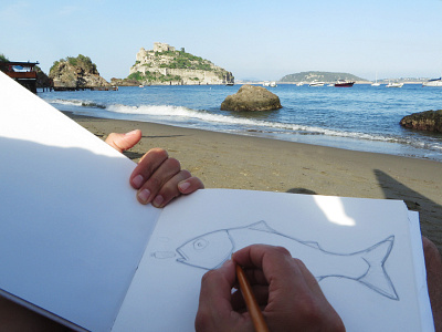 Epicurus - Original Mediterranean Filosophy draw fish handmade illustration island pencil sea sketch sketchbook