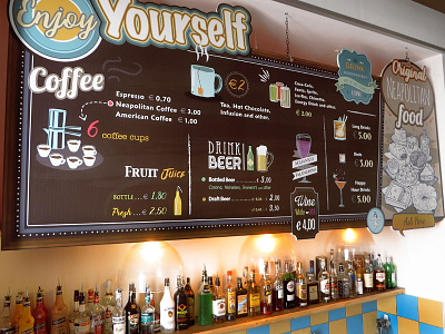 Drink Menu - Neapolitantrips Hostel banner bar beer board chalkboard coffee drink food identity juice menu wine