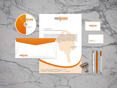 YOUROOMS - Flatshare brand branding business card disk envelope hause identity letter logotypo rooms rubberstamp