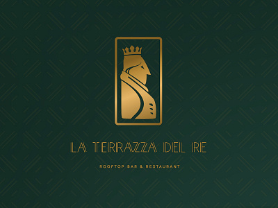 La Terrazza del Re badge bar branding branding design icon identity illustration king label logo logodesign restaurant rooftop