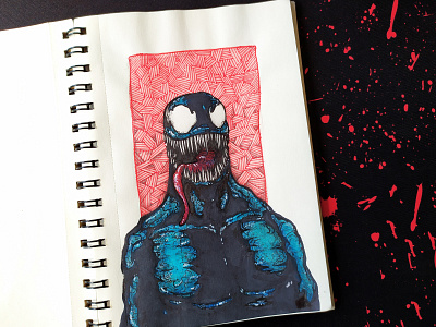 VENOM artwork blood comics design drawing illustration ink marvel sketch sketchbook spiderman venom