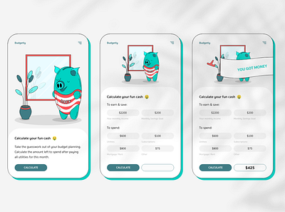 Finance Budget Mobile App Calculator Illustration Animation animated illustrations animating characters animation calculator app design finance app illustrated characters illustration illustration apps illustrations mobile app mobile ui ui ux design