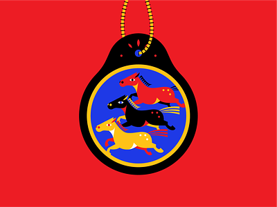 Big Herd color design horse illustration vector