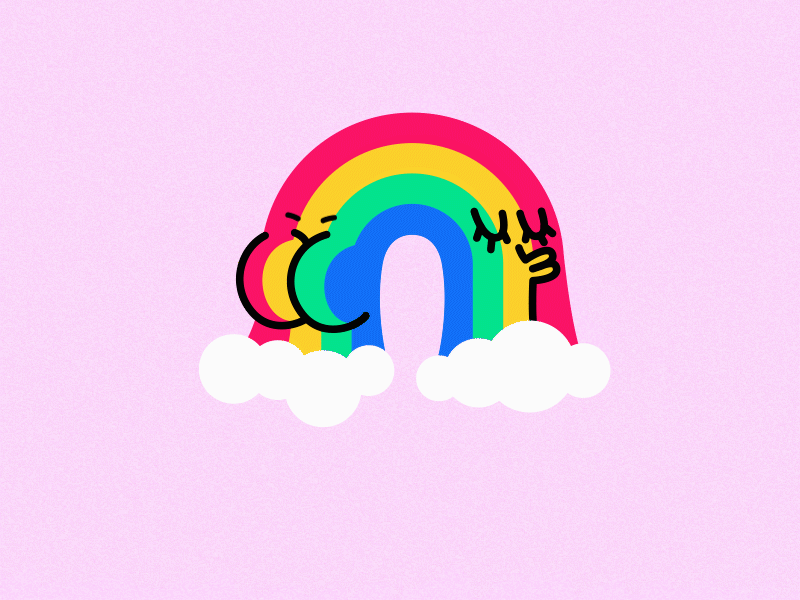 Juicy Rainbow animation bounce butts character color design illustration rainbow vector