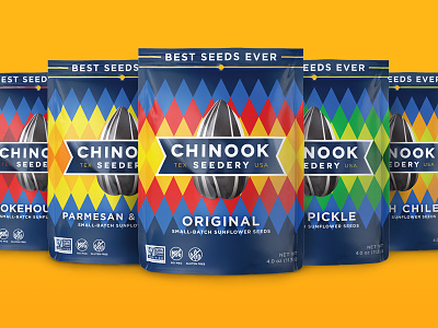 Chinook Packaging austin branding cpg dang geez local packaging pattern seeds spicy sunflower texas