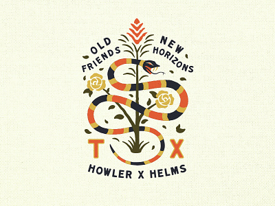 Howler X Helms Collab apparel branding clothing collab design embroidery patch pattern snakes