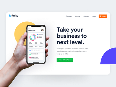 IOS App Landing Page app design flat free landing page freebie hero section homepage landing page mobile app promotion ui website