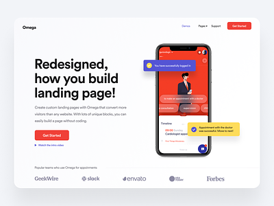 IOS App Landing Page app design free landing page freebie hero section homepage interface landing page mobile landing page startup website