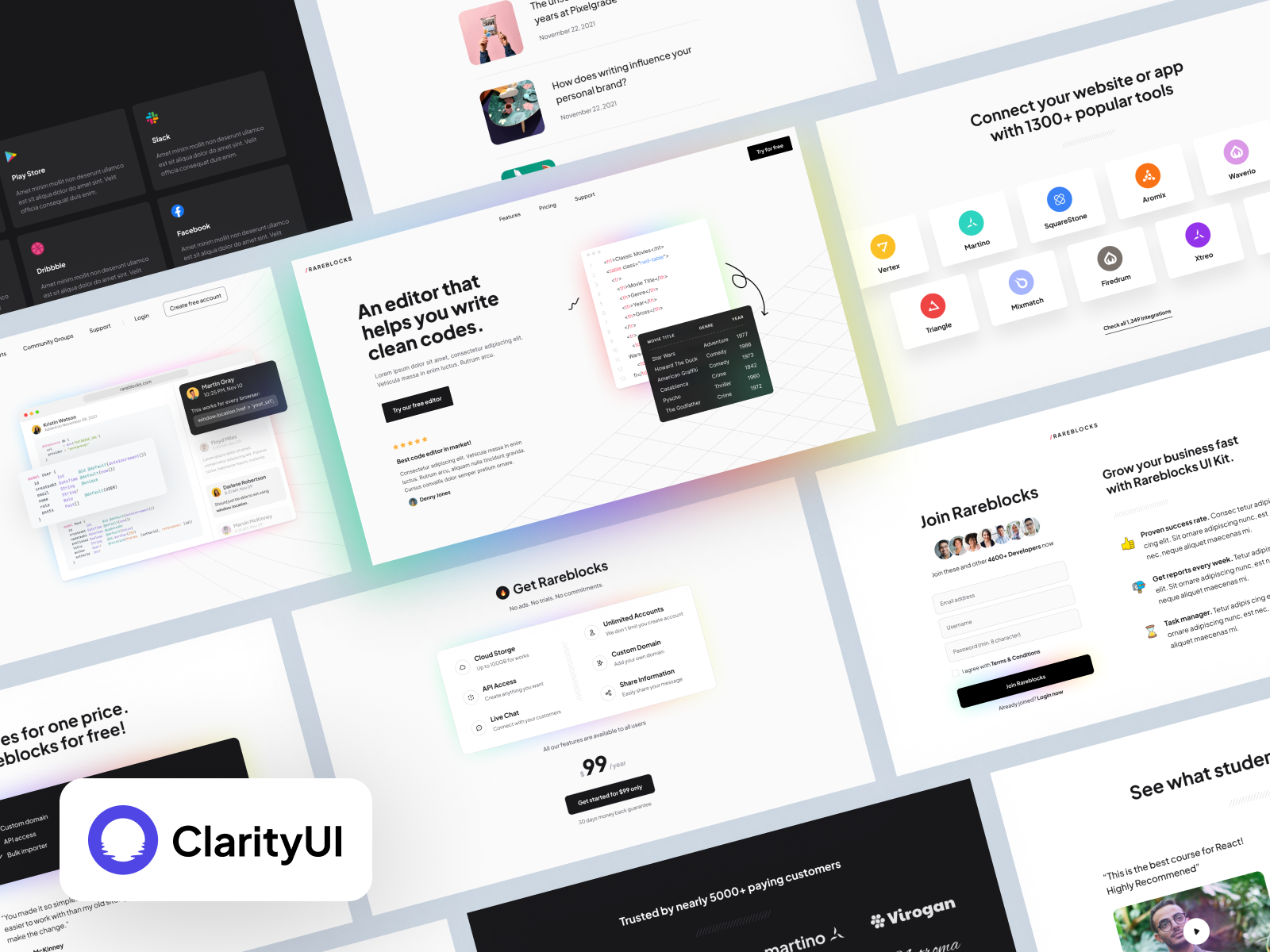 ClarityUI - SaaS Website UI Kit by Farhan Rizvi on Dribbble