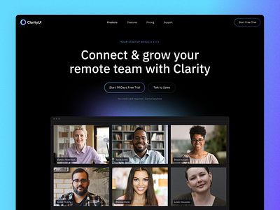 Video Conference SaaS Website chat cloud meeting design hero area hero section homepage interface landing page meeting mrr remote team saas software startup subscription ui ui kit video conference virtual meeting website