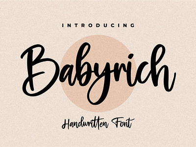 Babyrich - Beautiful Handwritten Font 3d animation app branding design graphic design icon illustration logo motion graphics ui