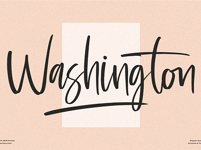 Washington - Beautiful Handwritten Font 3d animation app branding design graphic design icon illustration logo motion graphics ui