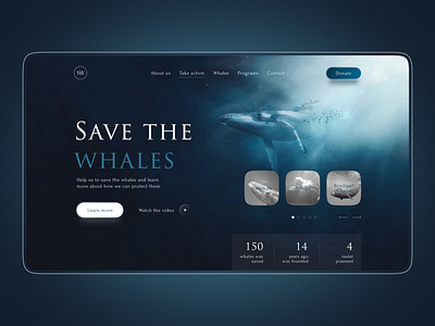 Landing Page for the Charitable foundation <Save the Whales>