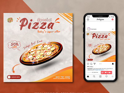 Social Media Post Design add banner branding design facebook post flyer graphic design illustration instagram post order pi salman pizzza restaurant social media