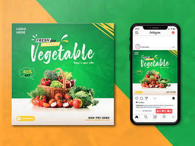 Social Media Post Design ( Vegetable Ads )