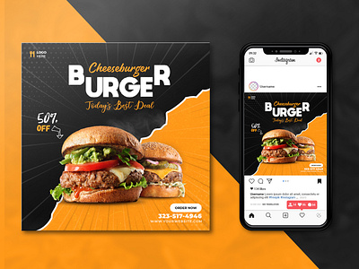 Social media post design ( restaurant ads )