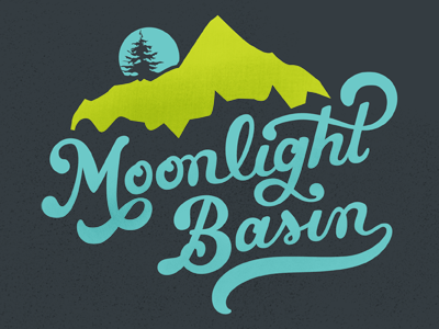 Moonlight Type 2 color lettering mountain script t shirt type typography wip