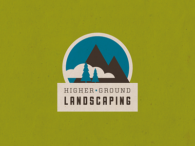 Higher Ground Landscaping Logo 2 badge icon landscaping logo mountains sullivan trees vitesse