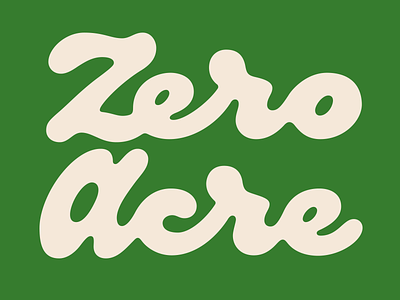 Zero Acre Logotype 70s script brand brand identity branding design graphic design lettering logo logo design logotype script type typography