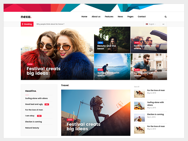 Upcoming News and Magazine Theme by ThemeBeer on Dribbble