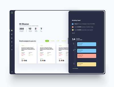 Dashboard ~ Task Management ~ Day & Night 🌞🌚 activity feed adobe xd app assignment board calendar clean crm portal dark dark mode dark theme dashboard app employee portal grants light mode light theme organizer saas task management task manager user interface