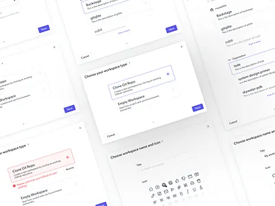 Modal Design ~ Create A New Workspace ~ UI/UX ~ 🖥 app b2b branding clean createnew fresh lightbox modal modal design modern onboading saas ui uidesign uiux userexperience userflow ux web workflow