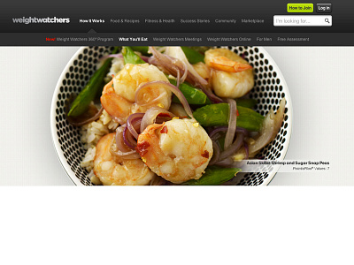 Weight Watchers - Visitor Site - What You'll Eat frontend homepage weight watchers