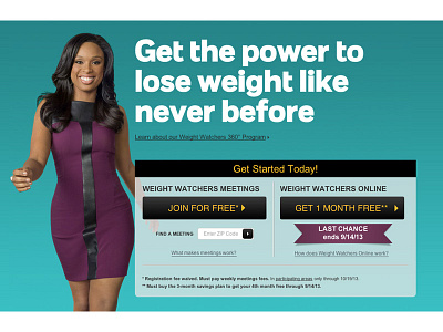 Weight Watchers - Visitor Site - Fall 2013 Homepage frontend homepage weight watchers