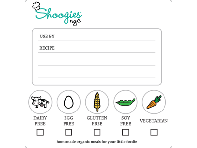 Shoogies NYC Label baby food label packaging sticker