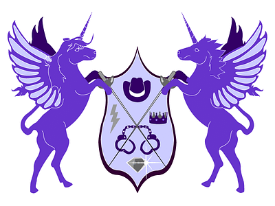 Hilarious Unicorn Crest crest illustration purple unicorn
