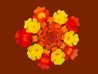 Psychedelic Bouquet flowers orange bouquet psychedelic red yellow
