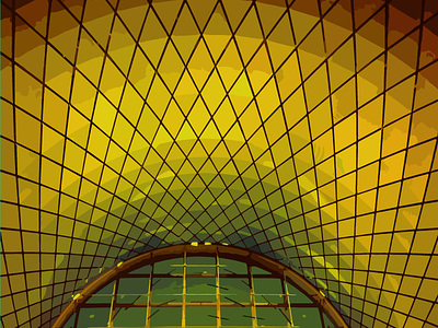 Psychedelic Fulton Skylight green mta nyc psychedelic subway yellow