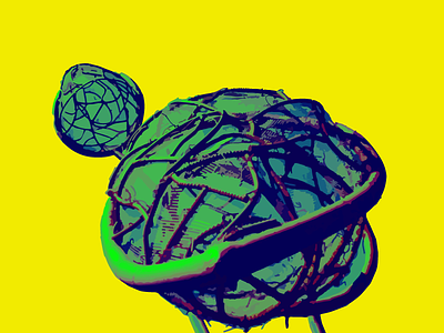 Psychedelic Fly Trap green illustration minneapolis psychedelic purple yellow