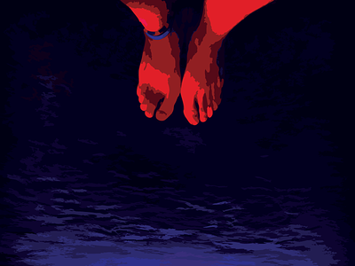 Psychedelic Footsies - Holbox blue feet island psychedelic purple red water