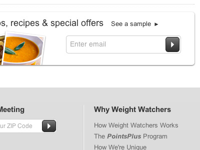 Weight Watchers - Visitor Site - Subscription & Footer