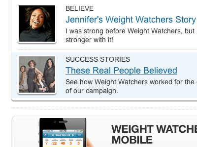 Weight Watchers - Visitor Site - Success Stories frontend homepage weight watchers