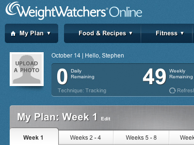 Weight Watchers - Subscriber Site - Homepage frontend homepage weight watchers