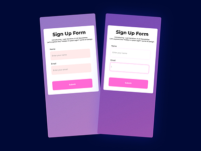 Last Iteration - Sign Up Form app dailyui design typography ui ux